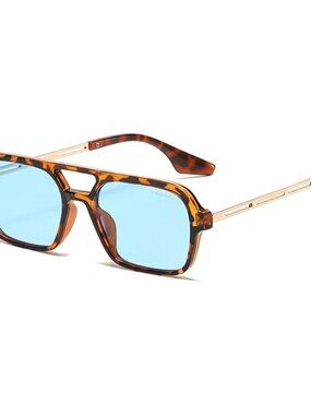Womens Trendy Retro Vintage 70s Square Flat Aviator Sunglasses Cool Cute Fashion